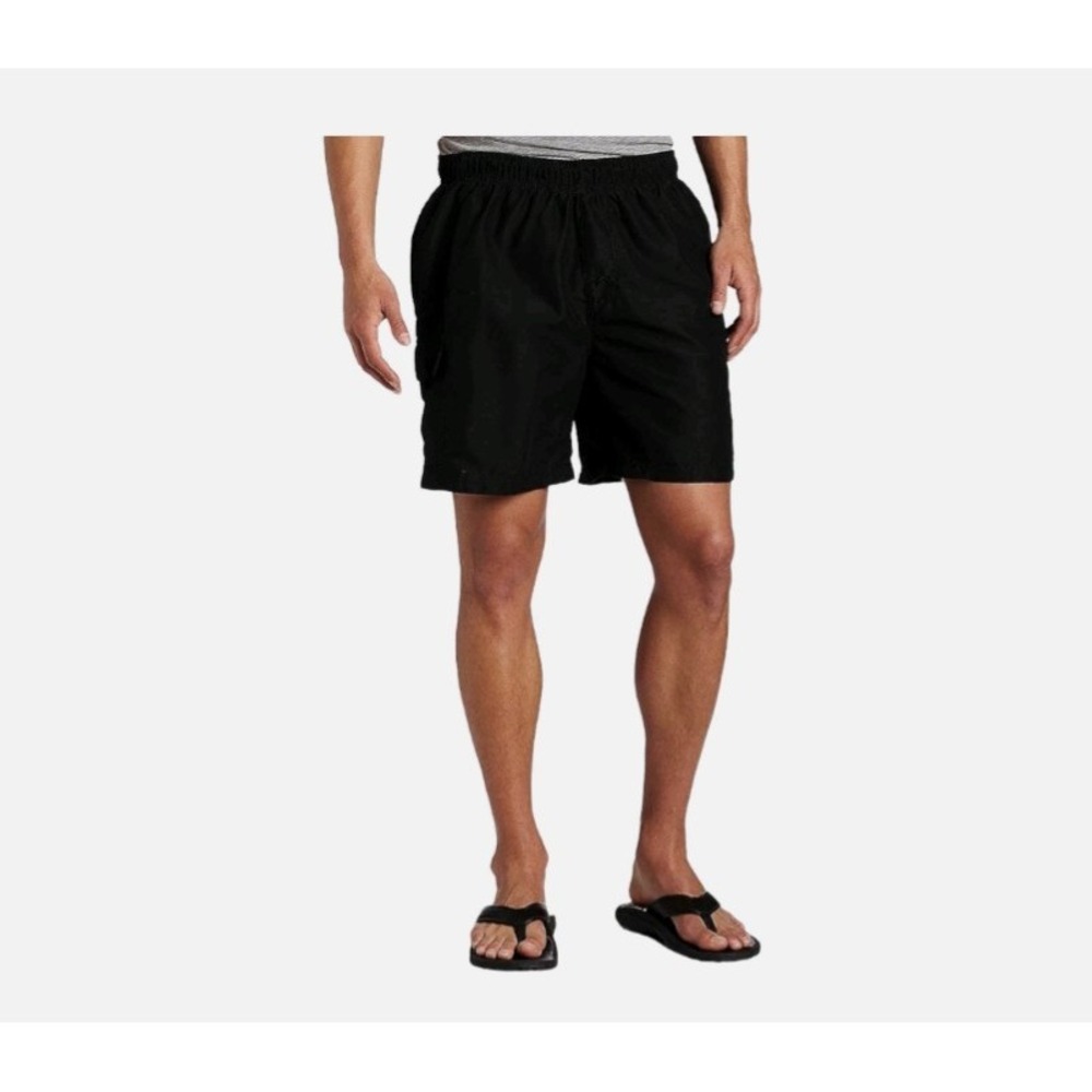 Kanu Surf Men's Plus Size Black Havana Swim Trunks. Size 4 X NWT